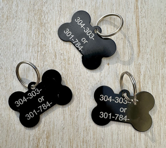 Personalized Metal Bone Shaped Pet Tags, Multiple Colors