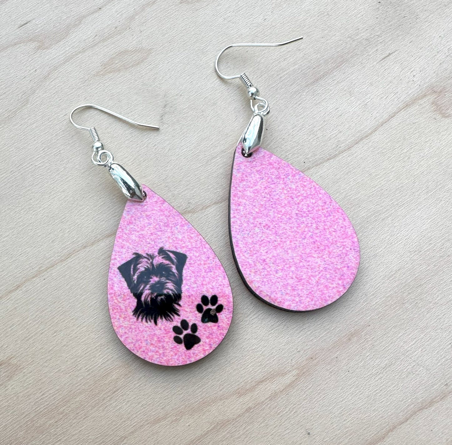 Affenpinscher Dog Breed Earrings, Silver Plated Ear Wires