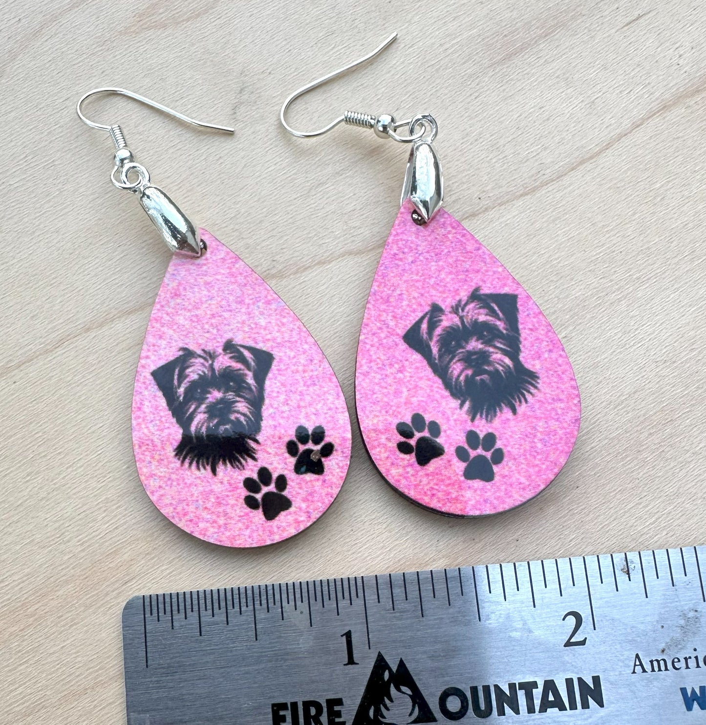 Affenpinscher Dog Breed Earrings, Silver Plated Ear Wires