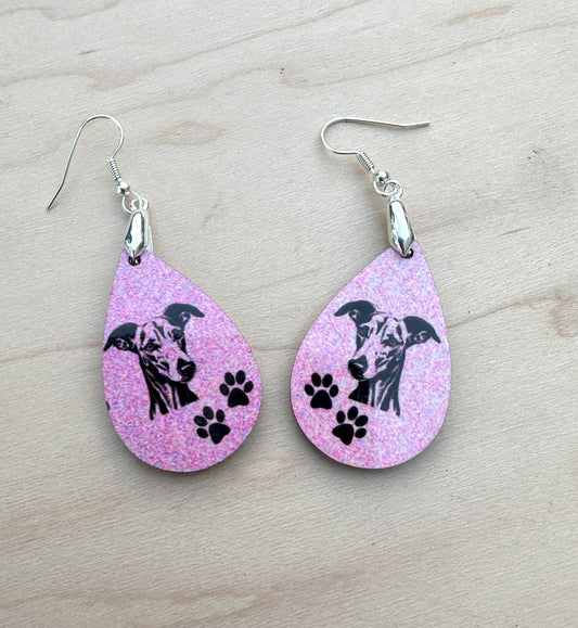 Azawakh Dog Breed Earrings, Silver Plated Ear Wires