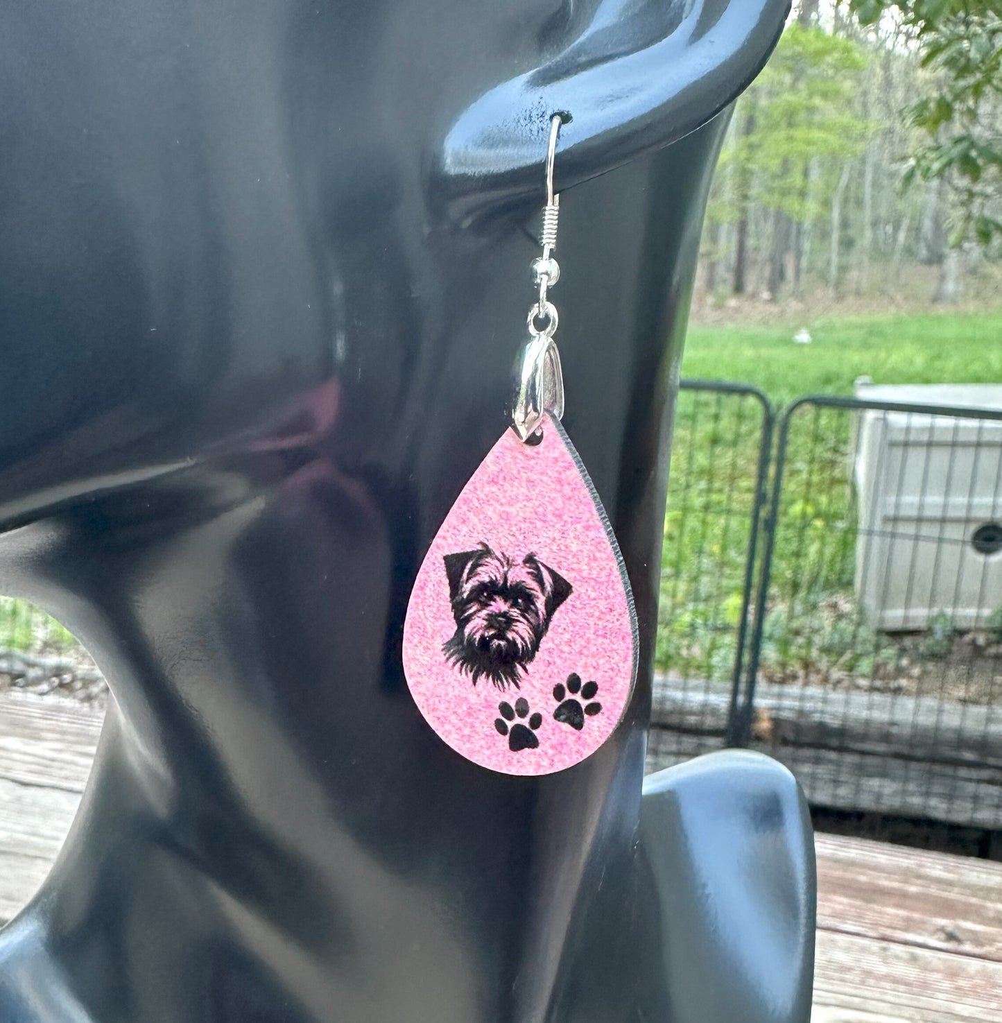 Affenpinscher Dog Breed Earrings, Silver Plated Ear Wires