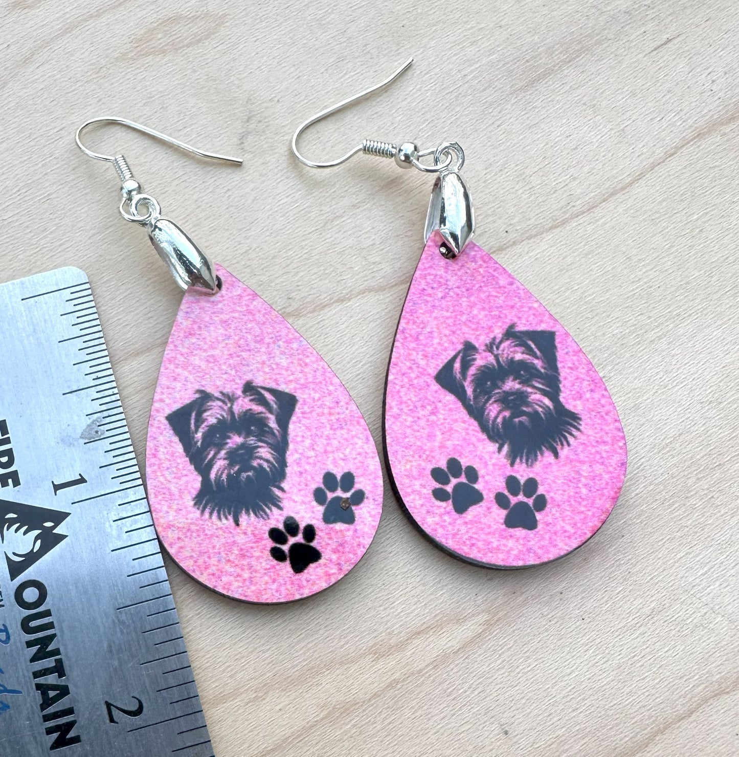 Affenpinscher Dog Breed Earrings, Silver Plated Ear Wires