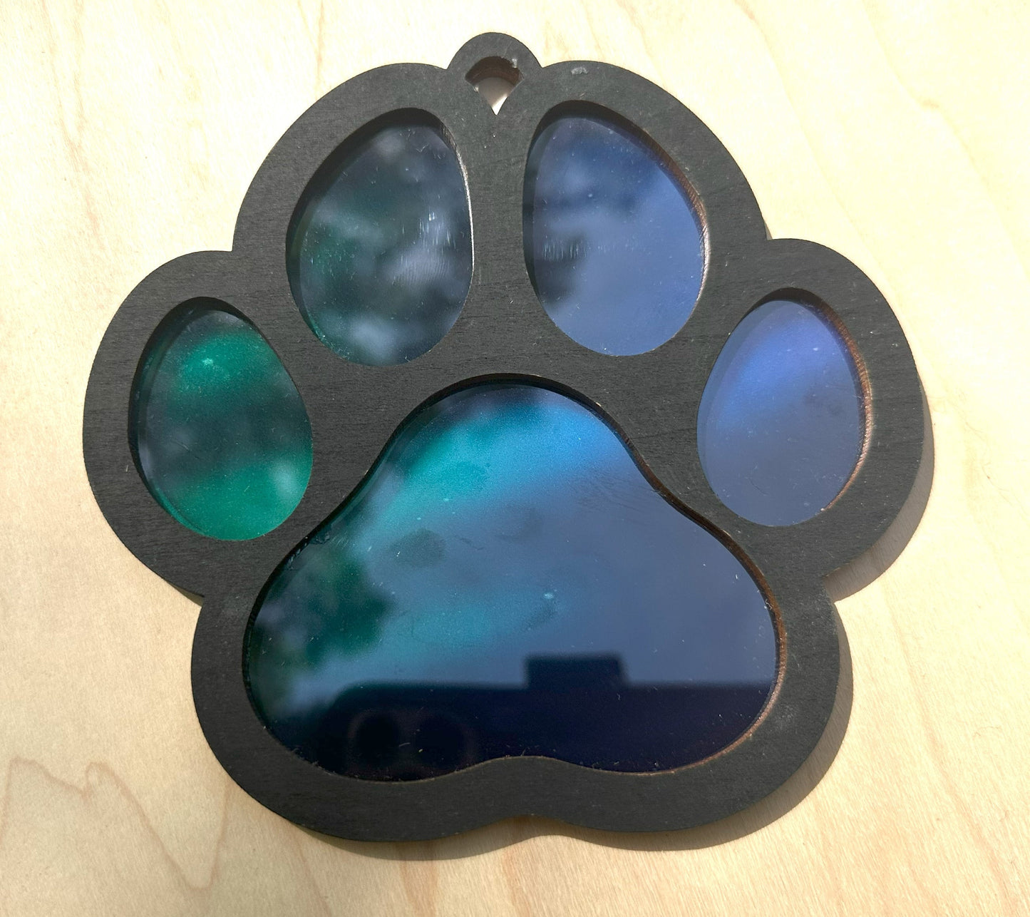 Dog Paw Sun Catcher, Northern Lights