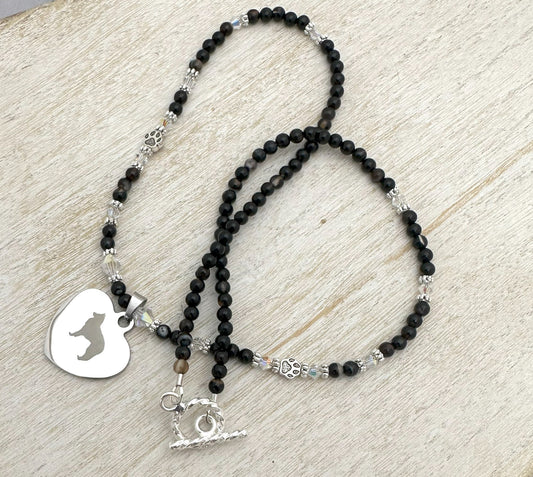 Handmade Belgian Sheepdog Necklace, 20"