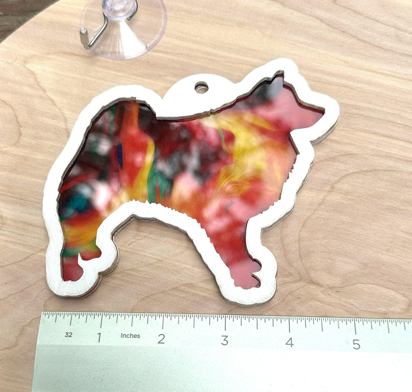 American Eskimo Suncatcher, Hand Painted Double Sided, Dog Lover Gift
