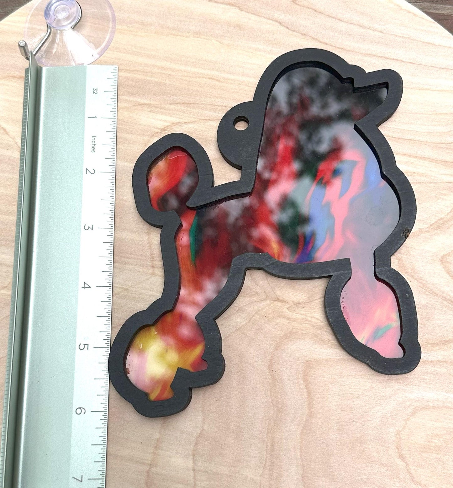 Standard Poodle Suncatcher, Hand Painted Double Sided, Dog Lover Gift
