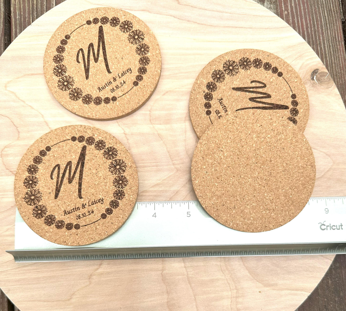 Personalized Wedding Cork Coasters, Wedding Favors