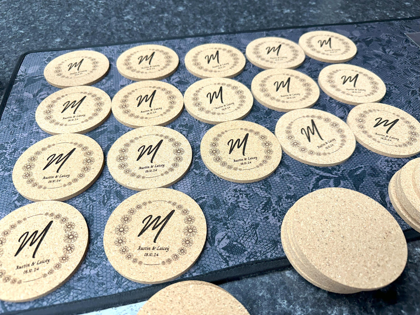 Personalized Wedding Cork Coasters, Wedding Favors