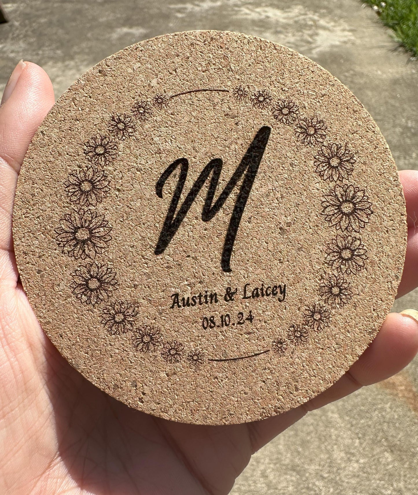 Personalized Wedding Cork Coasters, Wedding Favors