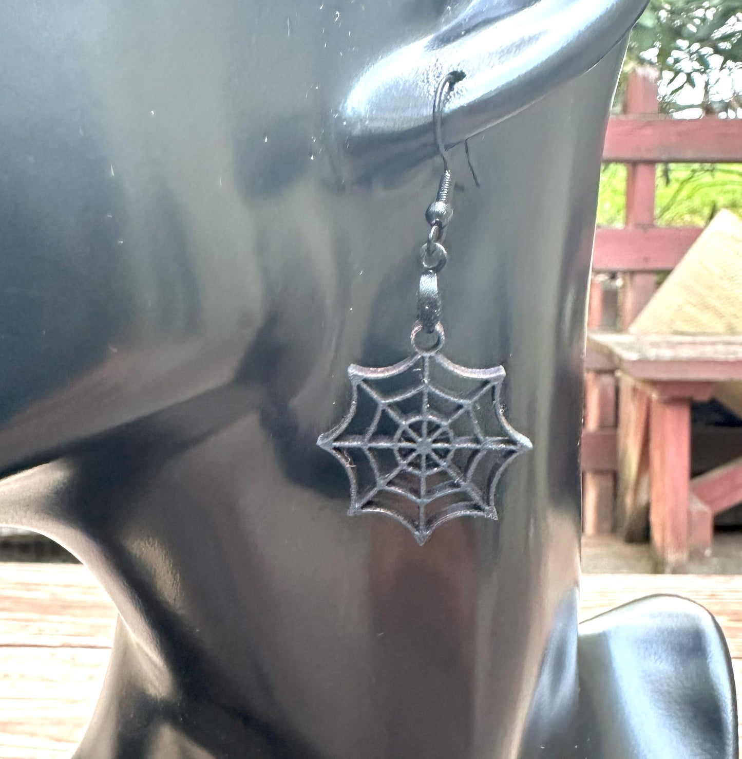 Spiderweb Earrings, Stainless Steel Ear Wires