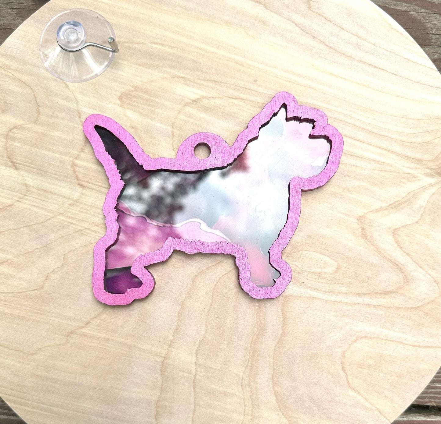 Cairn Terrier Suncatcher, Hand Painted Double Sided, Dog Lover Gift