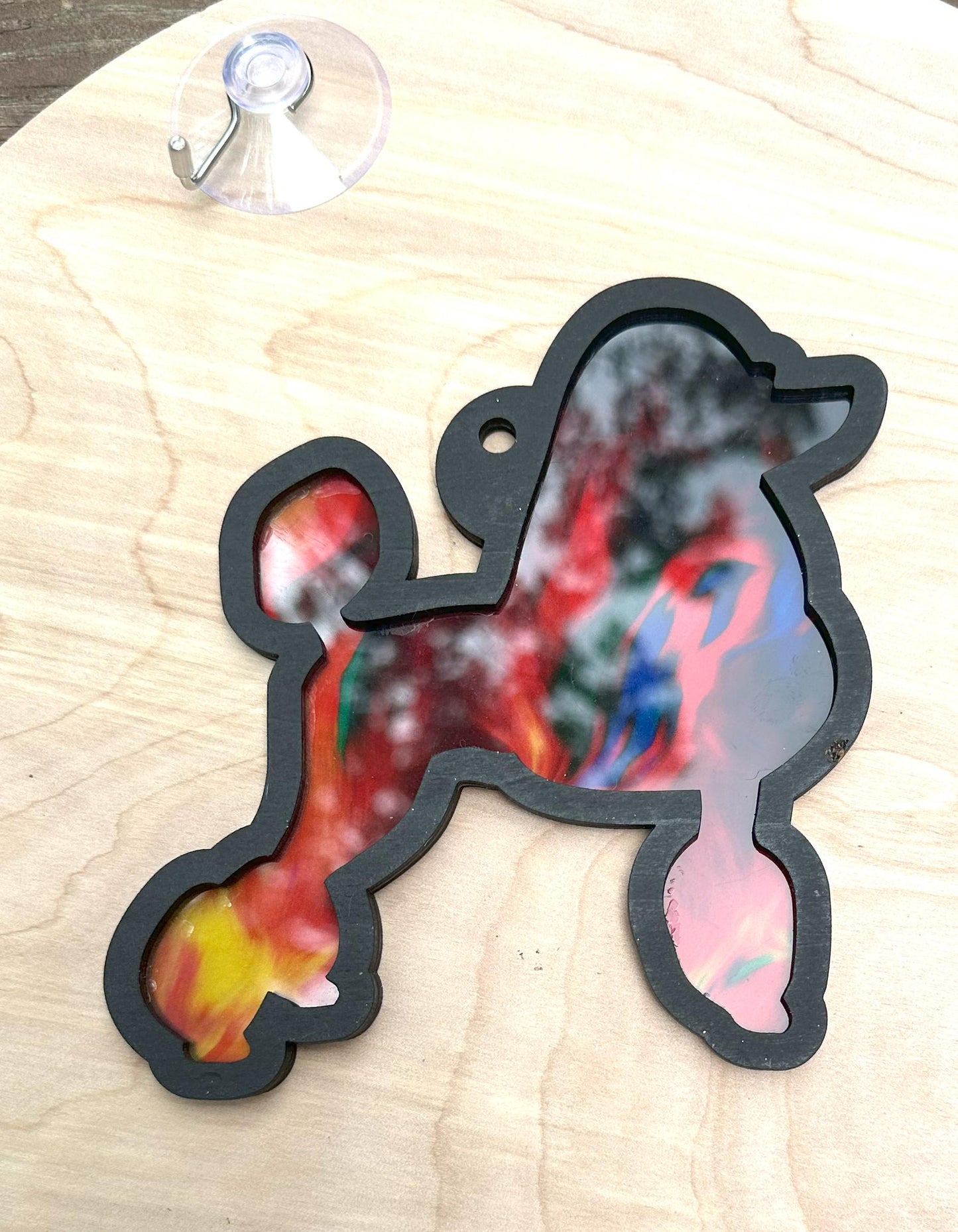 Standard Poodle Suncatcher, Hand Painted Double Sided, Dog Lover Gift
