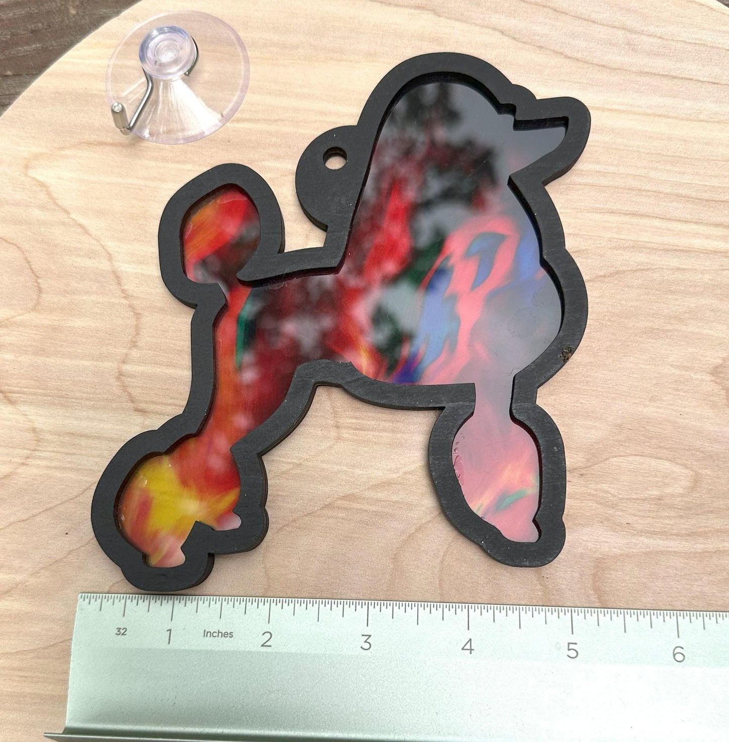 Standard Poodle Suncatcher, Hand Painted Double Sided, Dog Lover Gift