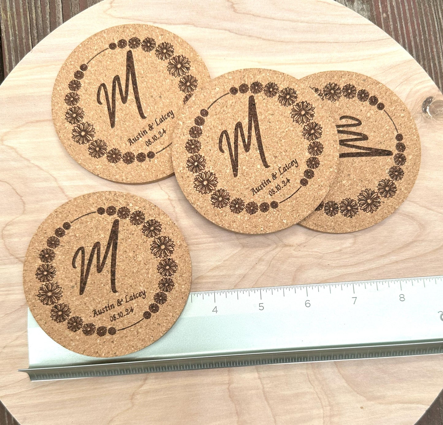 Personalized Wedding Cork Coasters, Wedding Favors