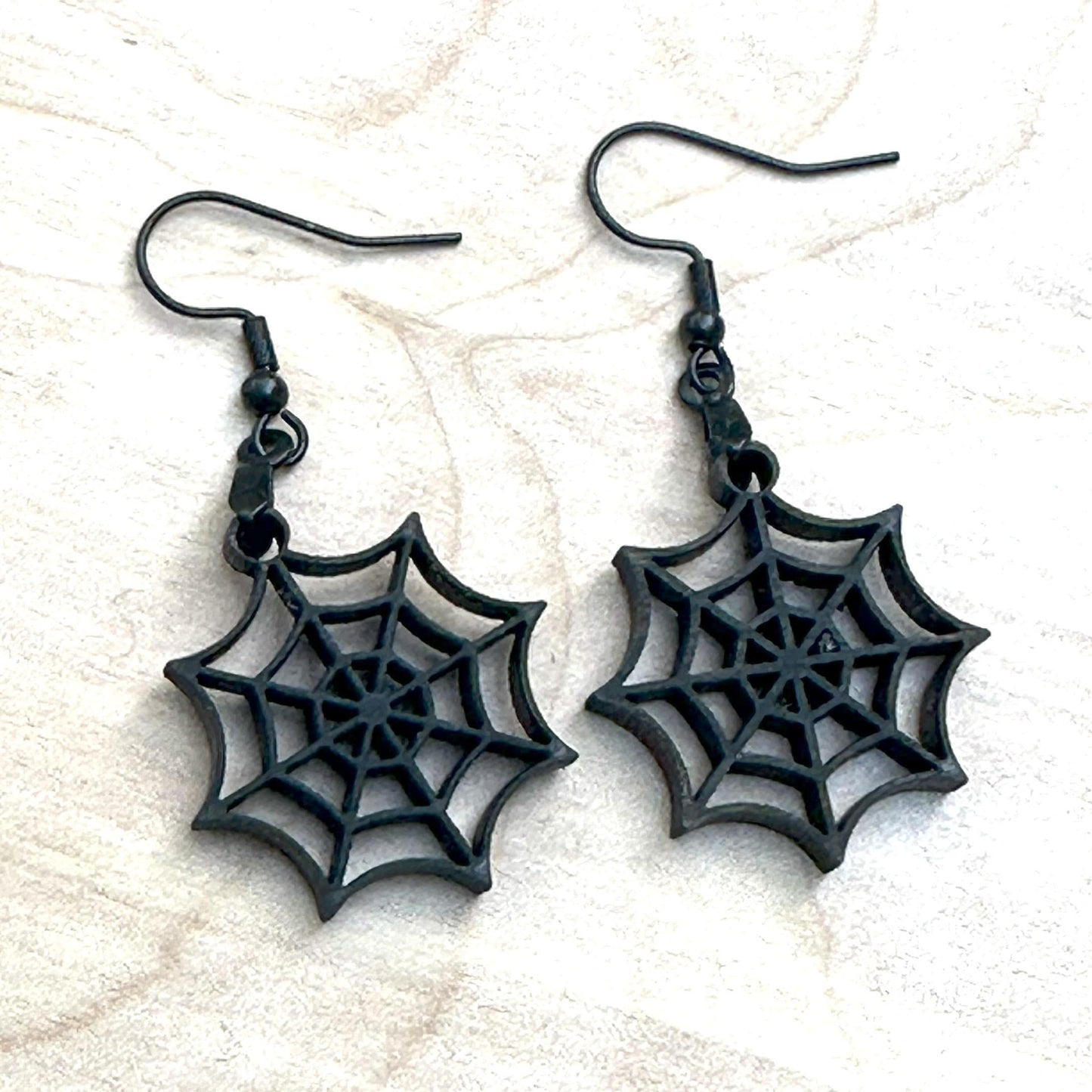 Spiderweb Earrings, Stainless Steel Ear Wires