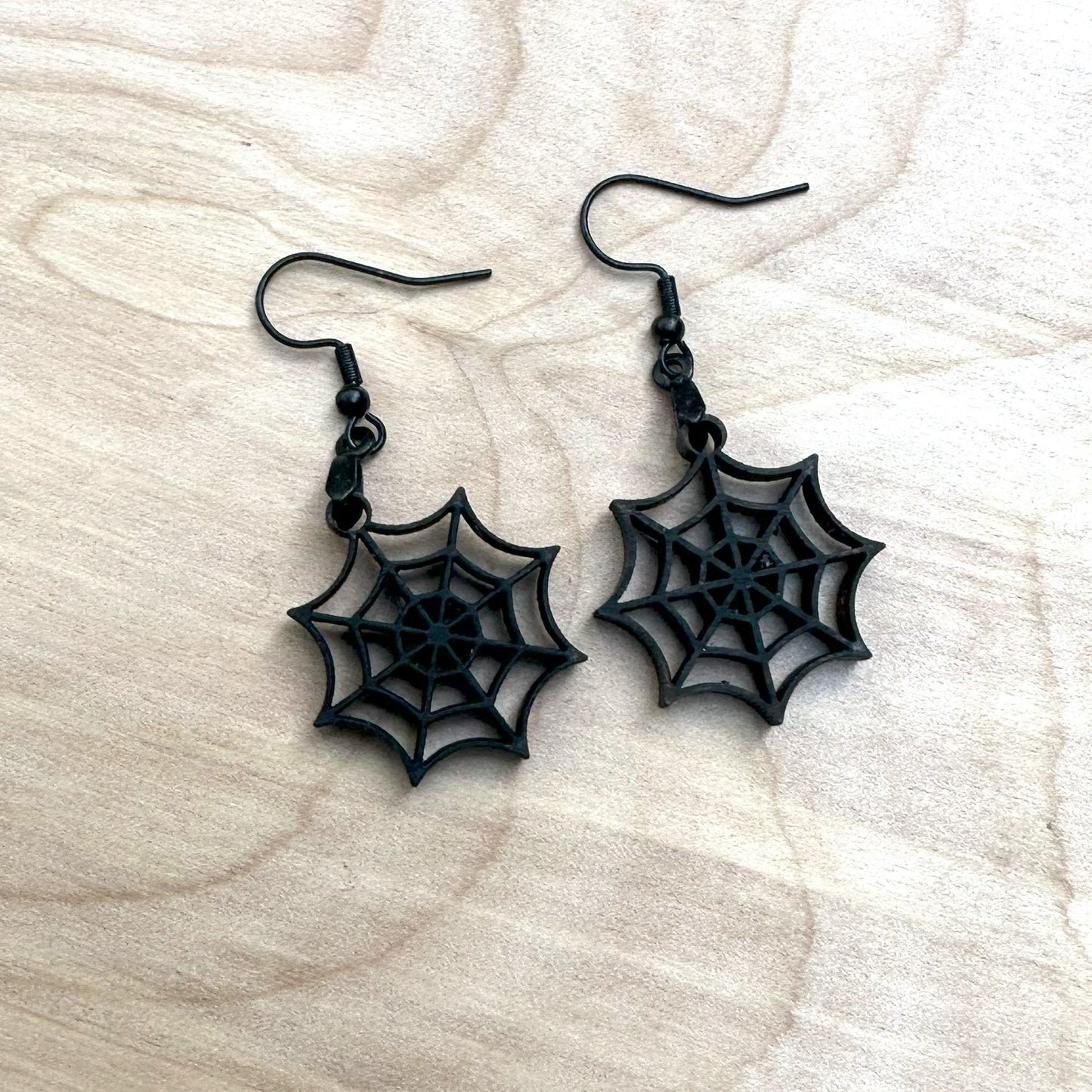 Spiderweb Earrings, Stainless Steel Ear Wires