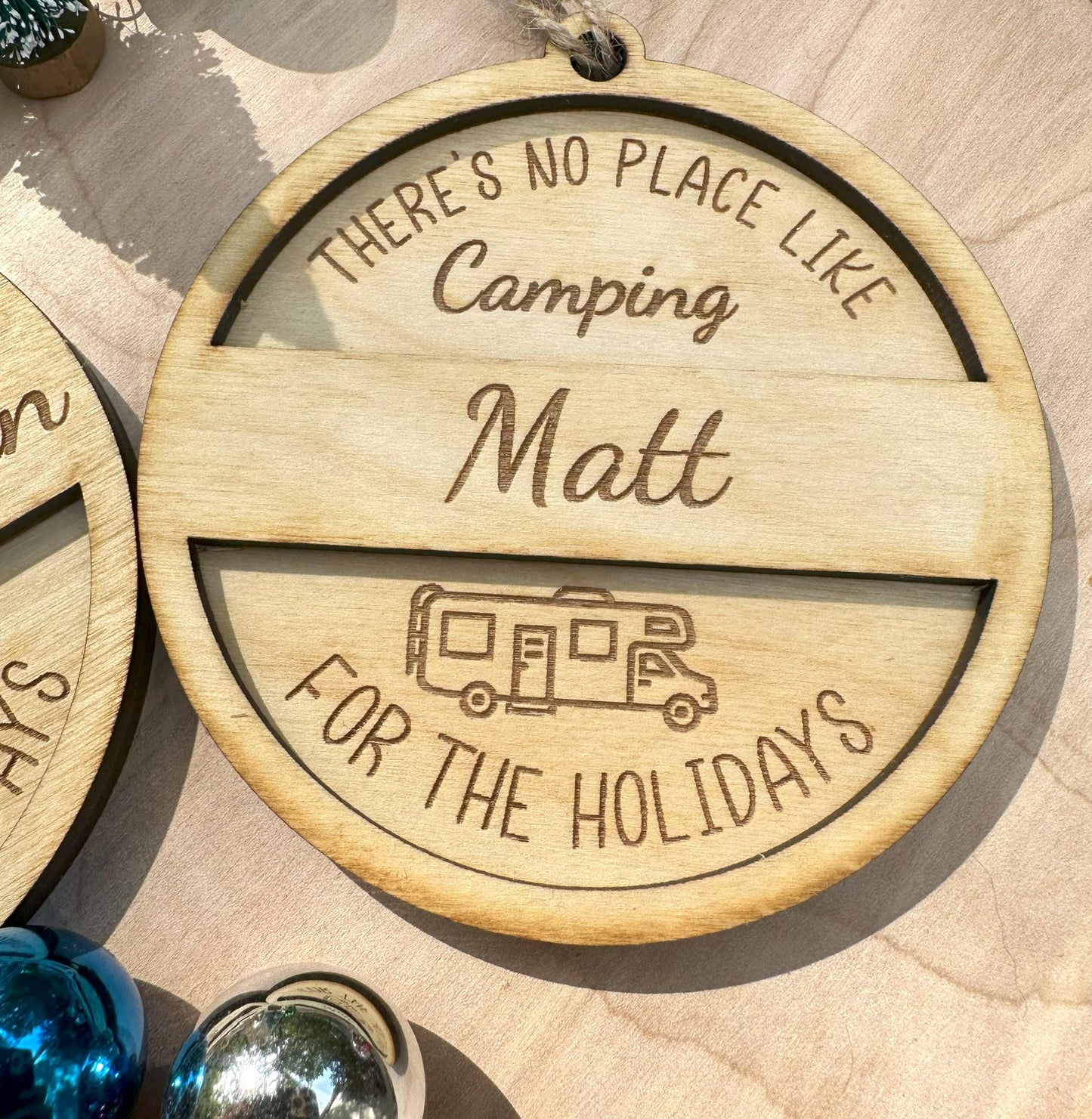 Personalized Class C RV No Place Like Camping Ornament