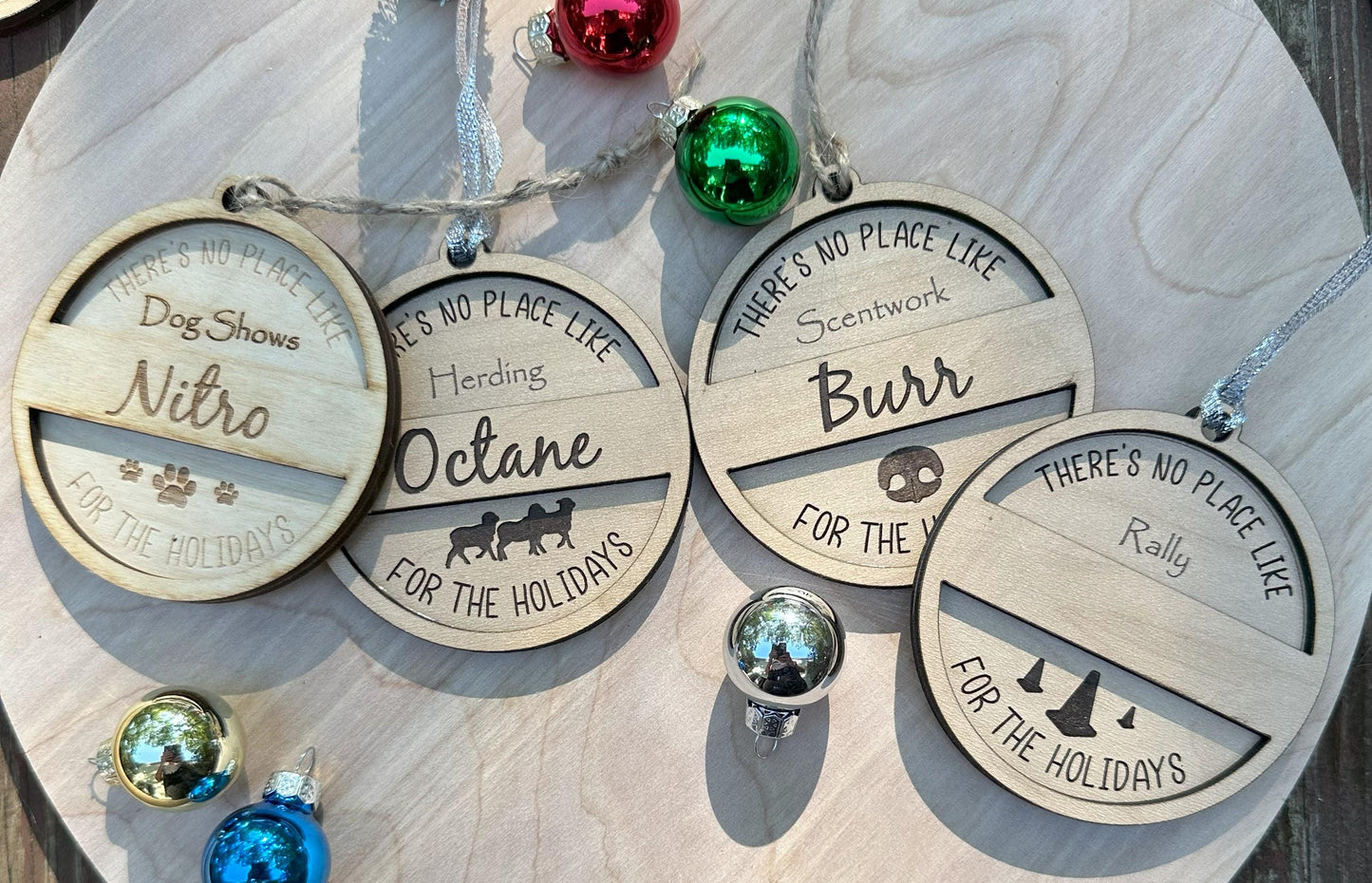 Dog Sport Wood Christmas Ornaments, Personalized, Multiple Sports