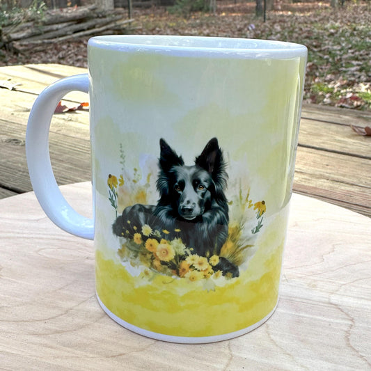 Belgian Sheepdog Ceramic 15oz Mug, Groenendael Coffee Cup