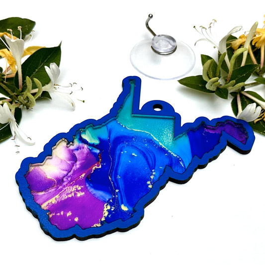 Acrylic Inlay West Virginia Suncatcher, WV Lover Gift