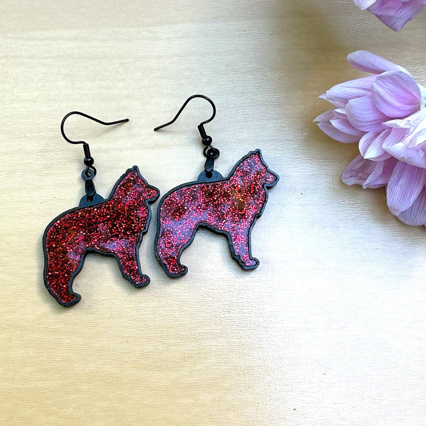 Belgian Shepherd Acrylic Inlay Dangle Earrings