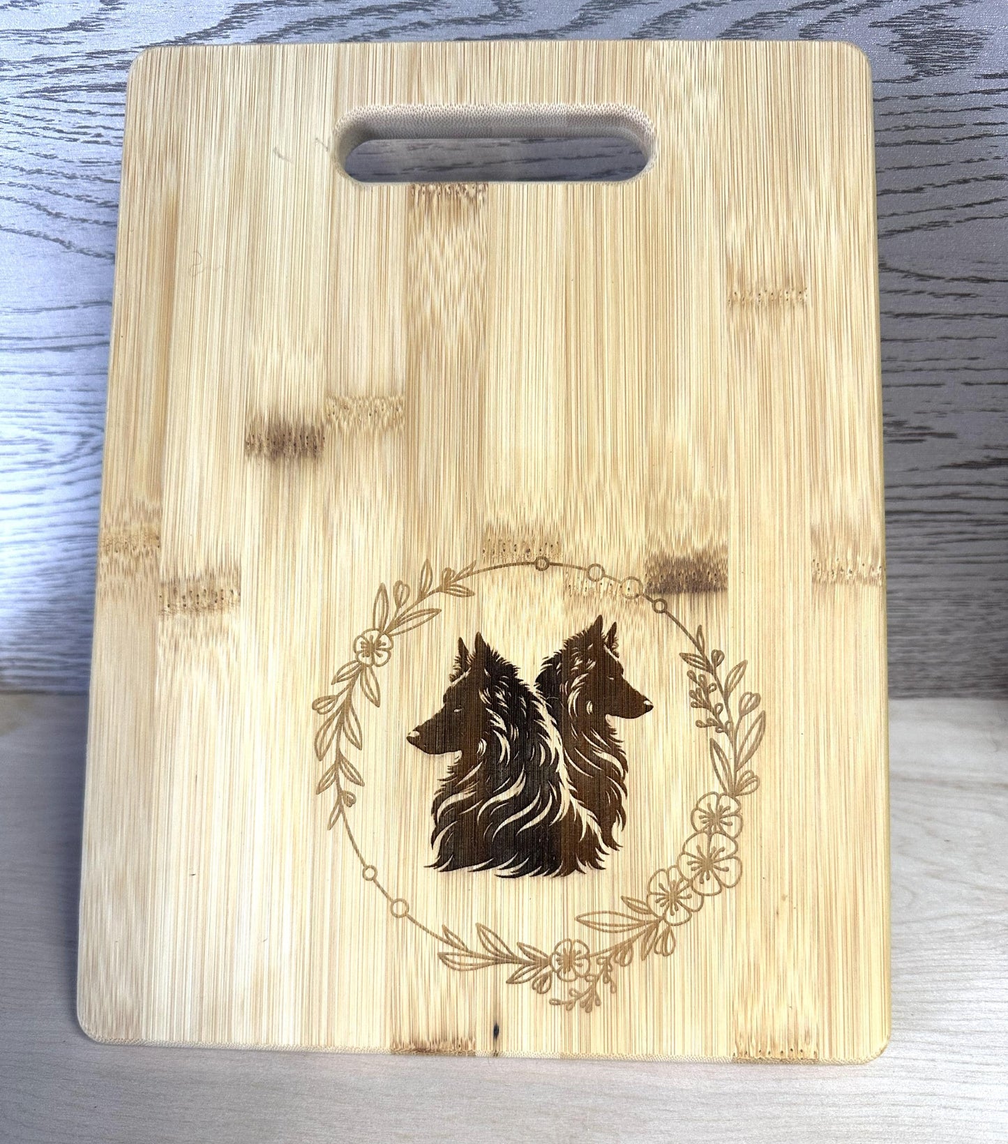 Belgian Sheepdog Bamboo Cutting Board
