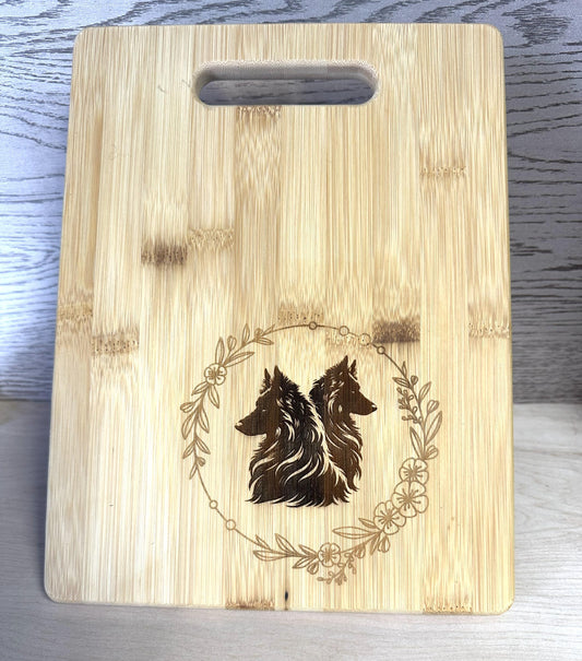 Belgian Sheepdog Bamboo Cutting Board