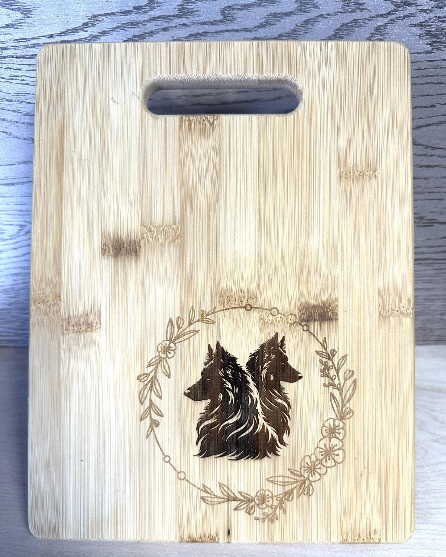 Belgian Sheepdog Bamboo Cutting Board