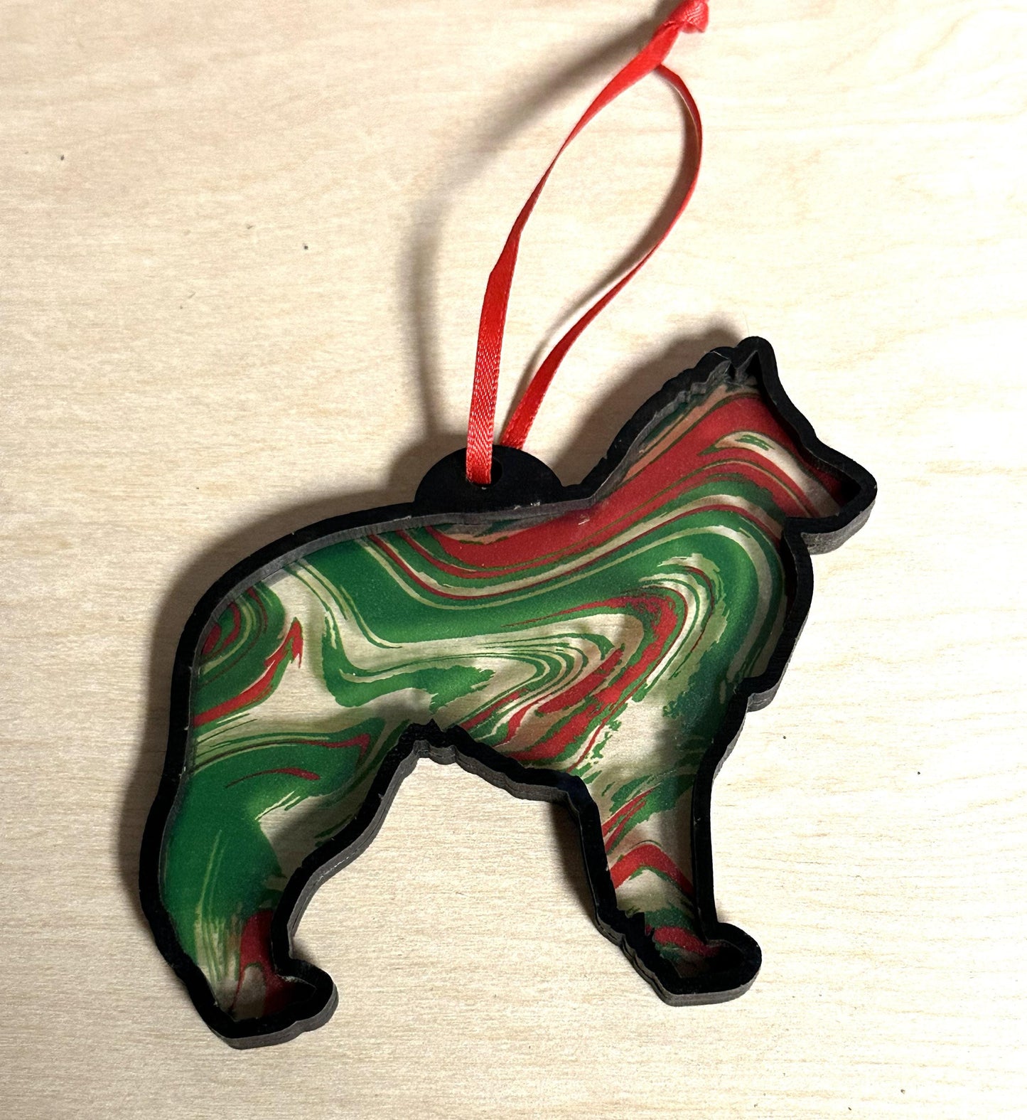 Belgian Sheepdog Sun Catcher Christmas Ornament