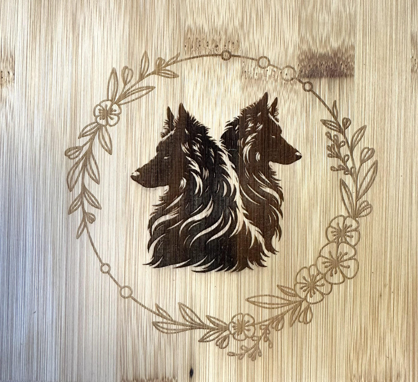 Belgian Sheepdog Bamboo Cutting Board