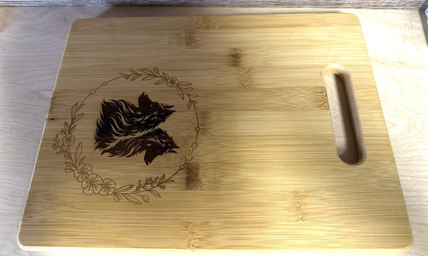 Belgian Sheepdog Bamboo Cutting Board