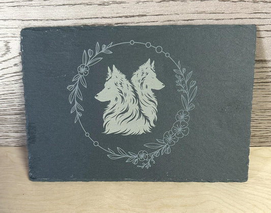 Belgian Sheepdog Slate Cheese Board