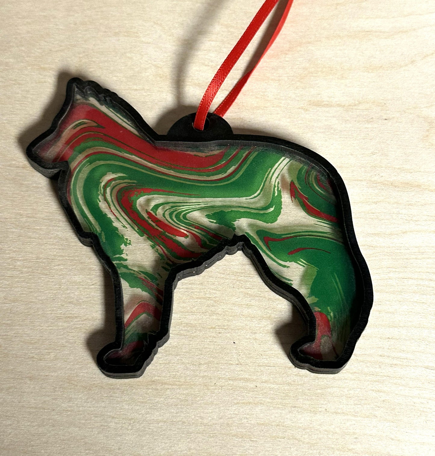 Belgian Sheepdog Sun Catcher Christmas Ornament