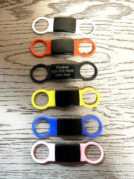 Personalized Collar Silicone Pet Tags, Multiple Colors