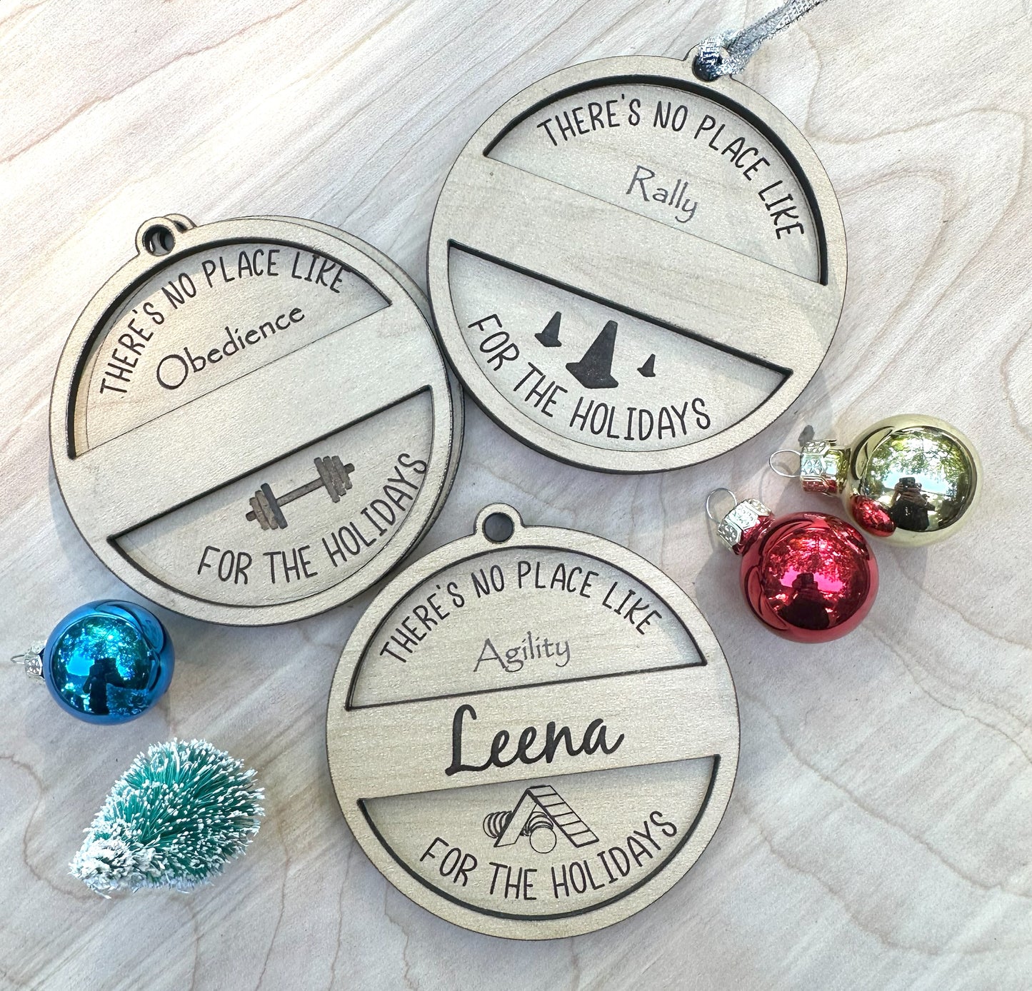 Dog Sport Wood Christmas Ornaments, Personalized, Multiple Sports