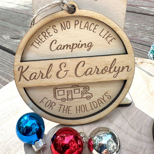 Personalized Class C RV No Place Like Camping Ornament