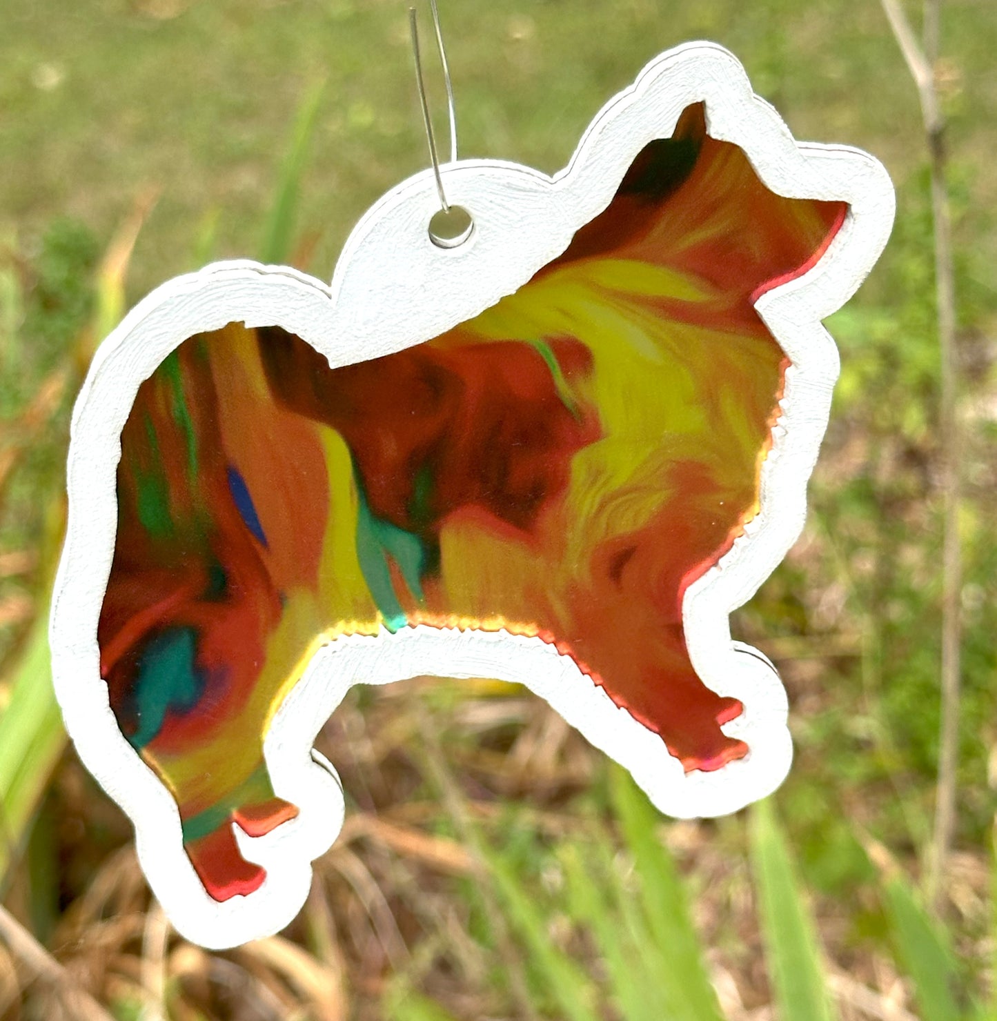 American Eskimo Suncatcher, Hand Painted Double Sided, Dog Lover Gift
