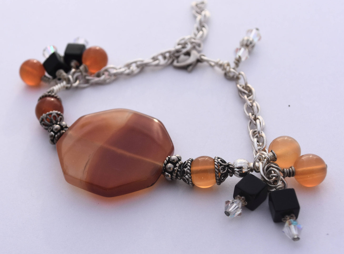 Carnelian Bead Chain Bracelet