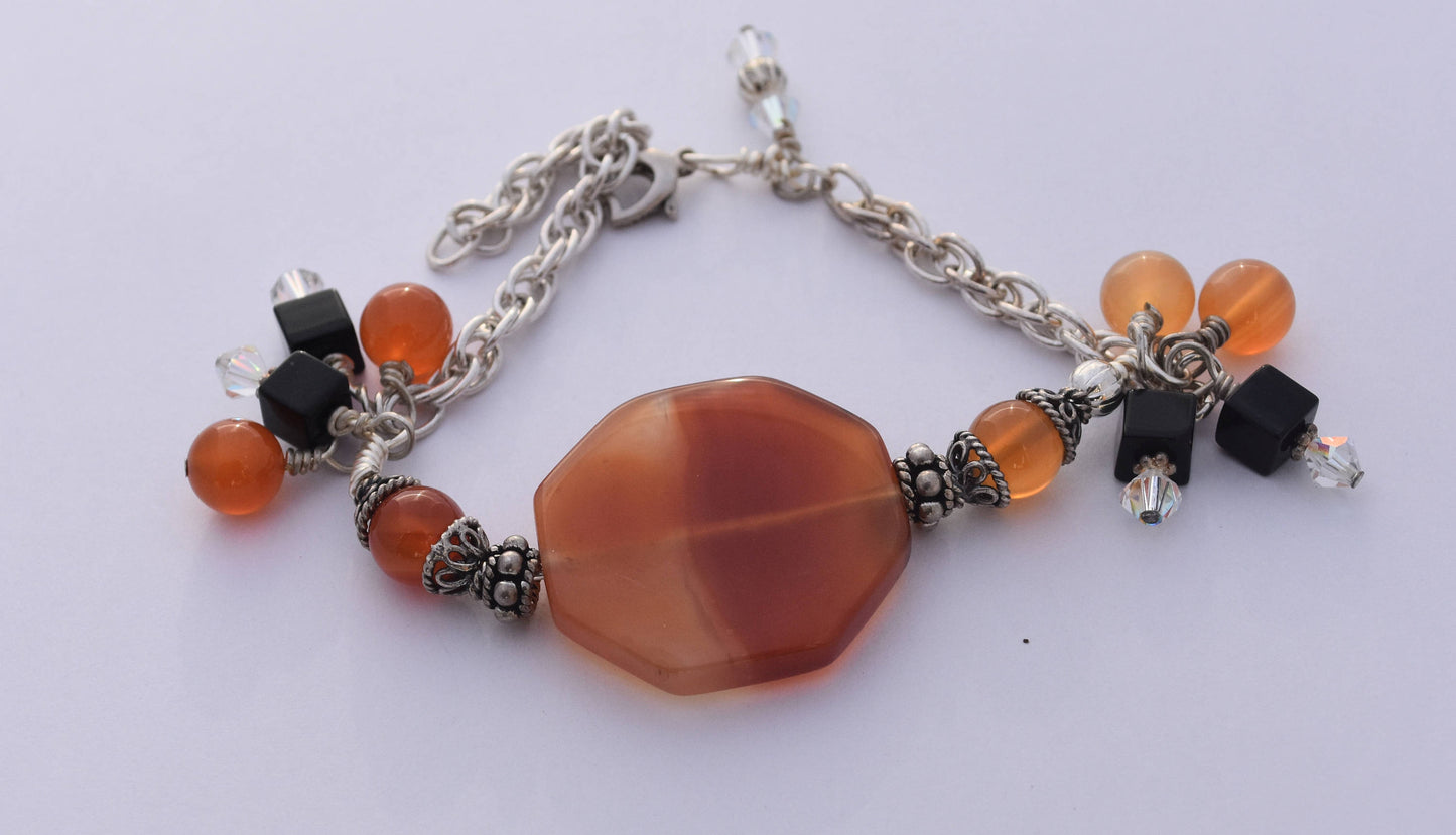 Carnelian Bead Chain Bracelet