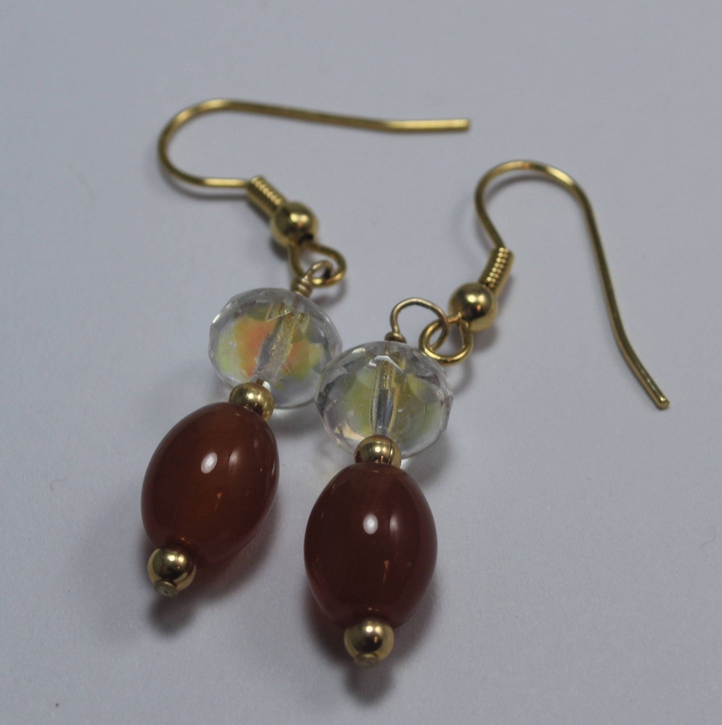 Carnelian Gold Plated Earrings