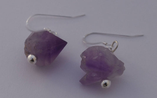Raw Amethyst Earrings