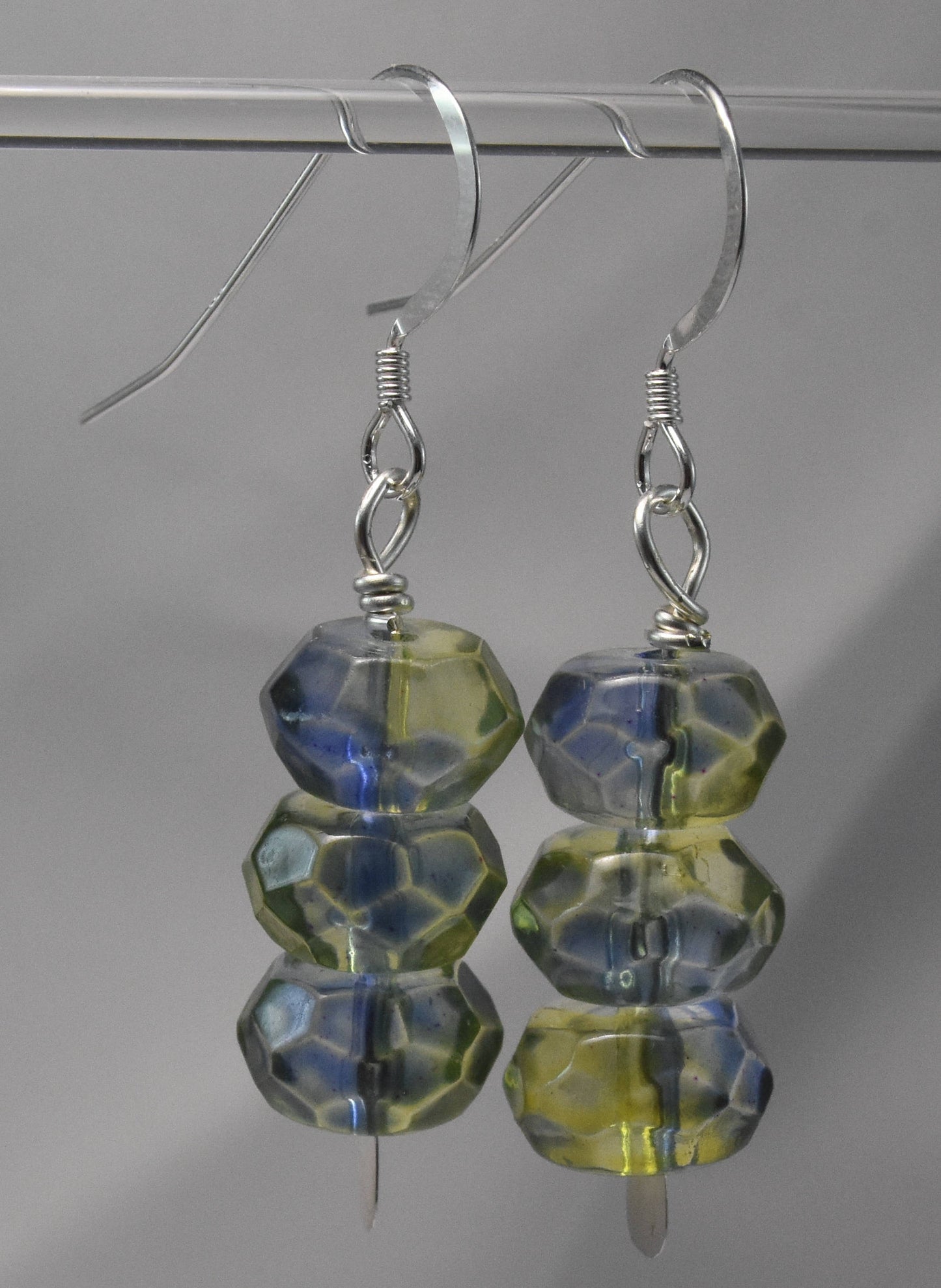 Blue and Green Glass Earrings