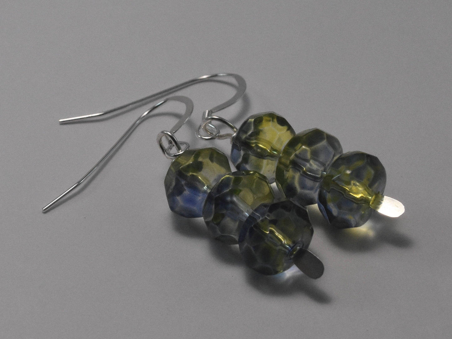 Blue and Green Glass Earrings