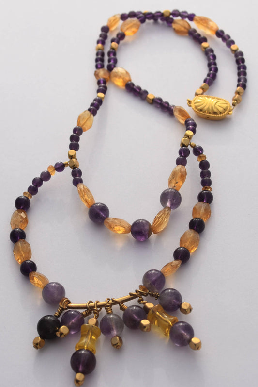 Amethyst and Citrine  Necklace