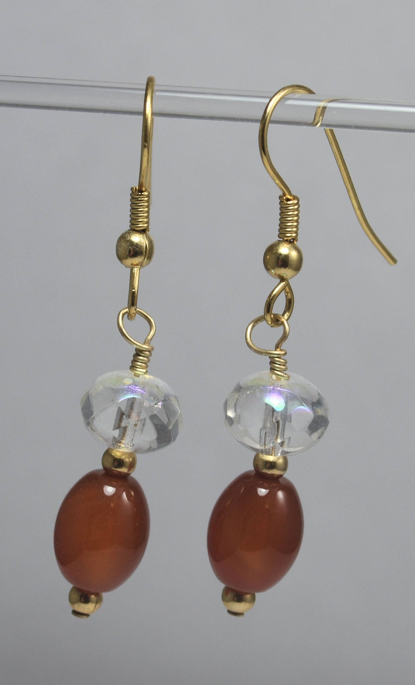 Carnelian Gold Plated Earrings