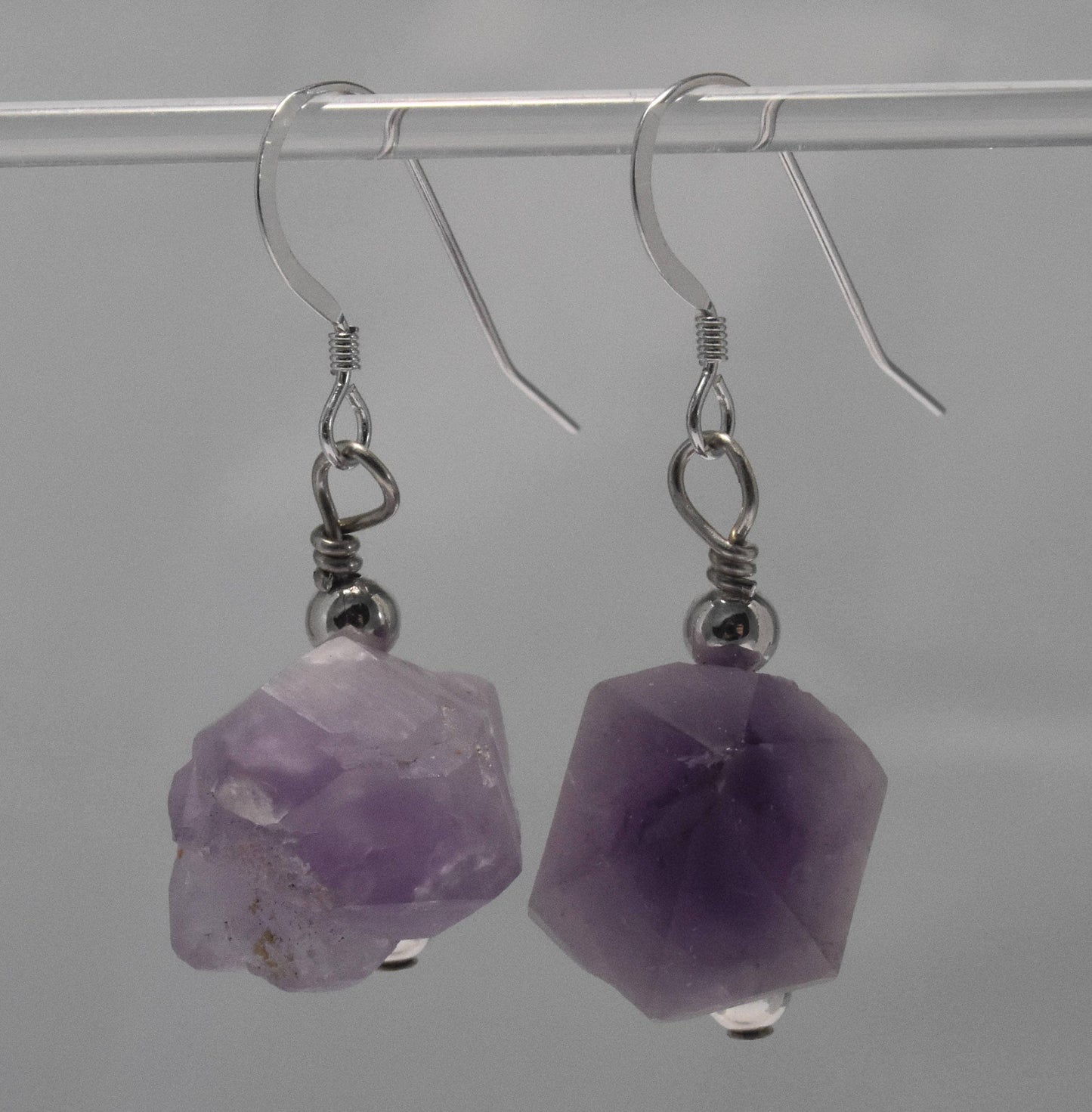 Raw Amethyst Earrings