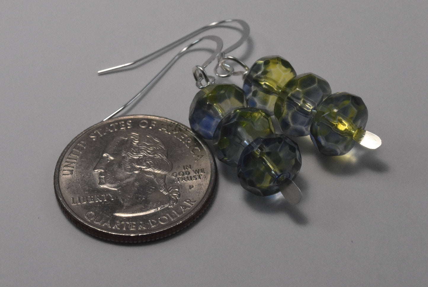 Blue and Green Glass Earrings