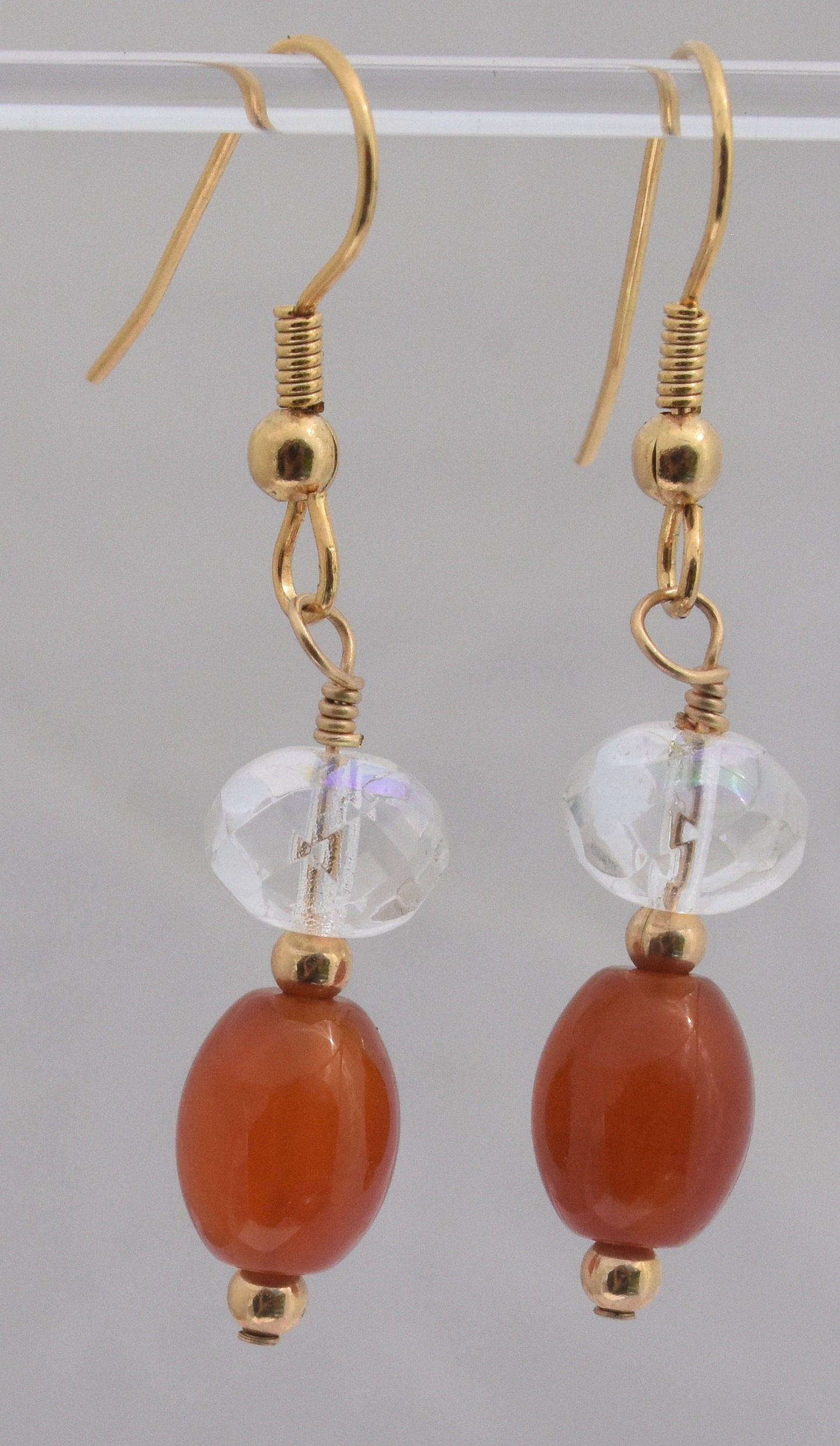 Carnelian Gold Plated Earrings
