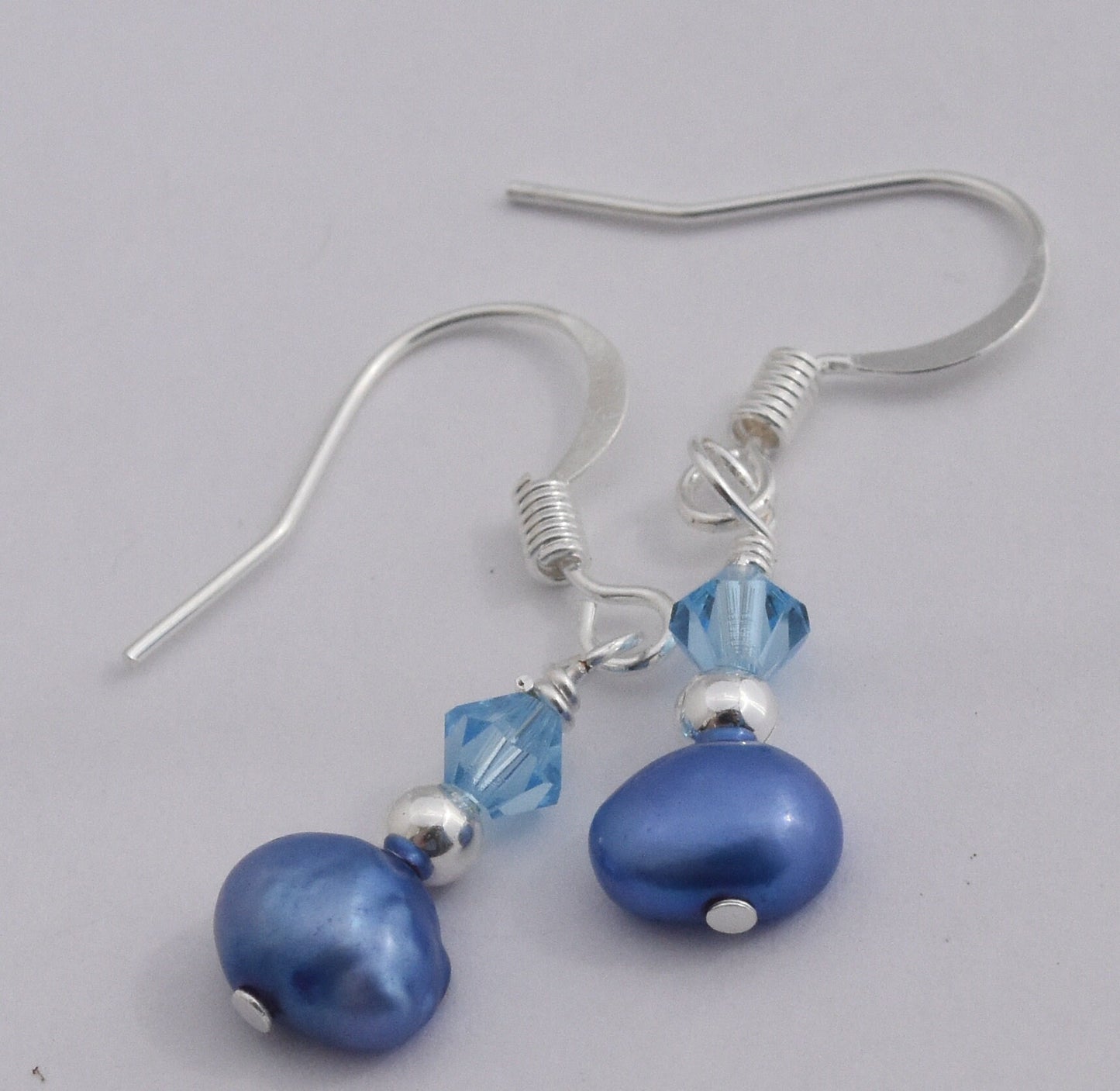 Blue Pearl Drop Earrings