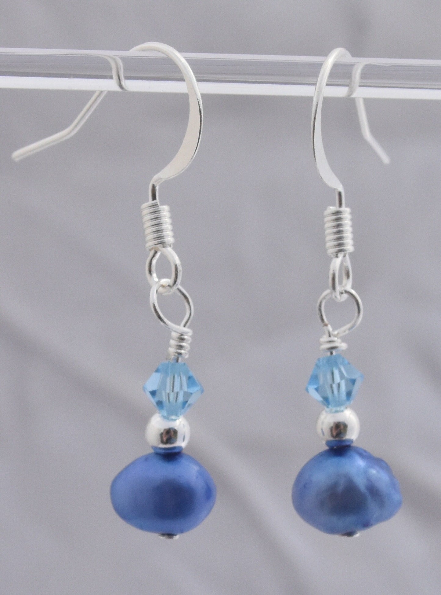 Blue Pearl Drop Earrings